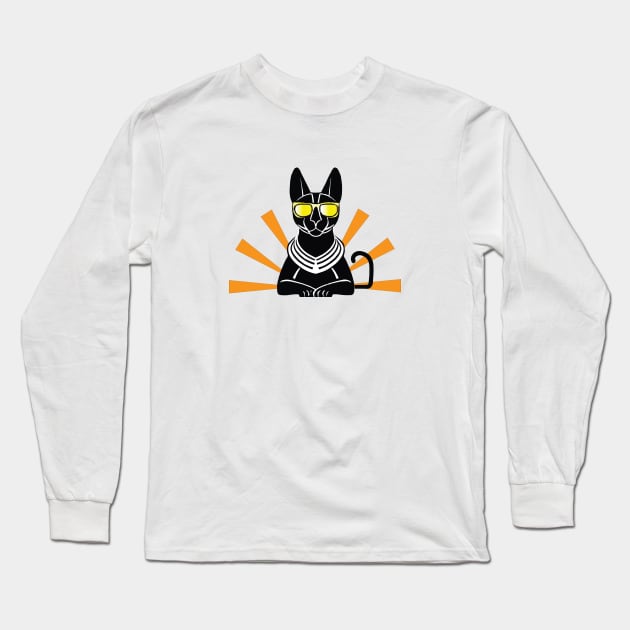 Ancient egyptian cat Long Sleeve T-Shirt by SkelBunny